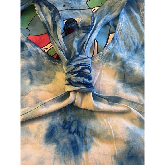 Mickey Mouse Women's Tank Top ONE SIZE Tie Dye Swim Muscle Shirt Blue - Picture 3 of 6